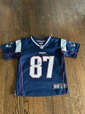 Rob Gronkowski New England Patriots  Kids Navy #87 Nike on field